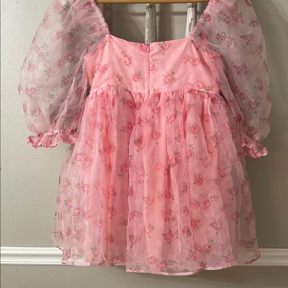 AMABLE babydoll Pink Floral Mini Dress - Picture 3 of 6